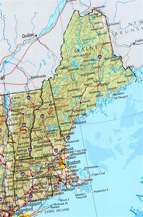Map of New England States
